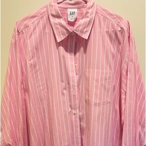Gap women’s pink striped women’s “big shirt”
XL